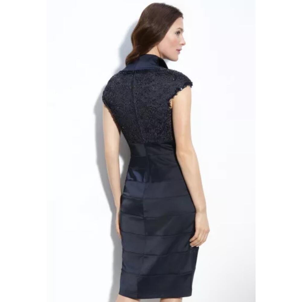 Tadashi Shoji Black Beaded Sheath Dress Size 4 - Picture 2 of 11